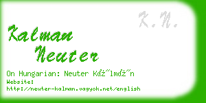 kalman neuter business card